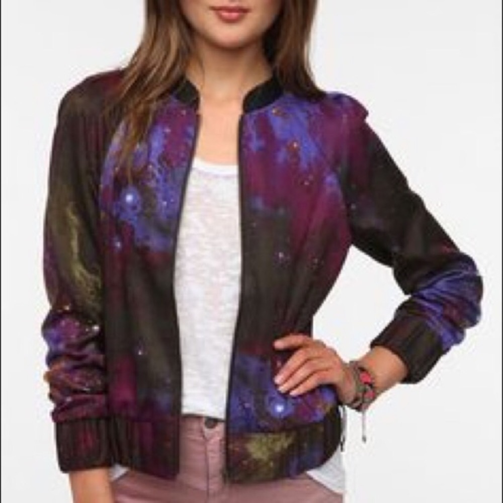 Urban Outfitters Galaxy Bomber Jacket, size M